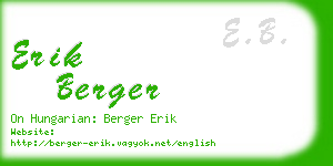 erik berger business card